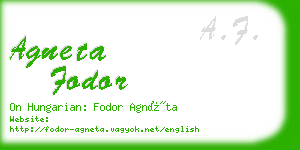 agneta fodor business card